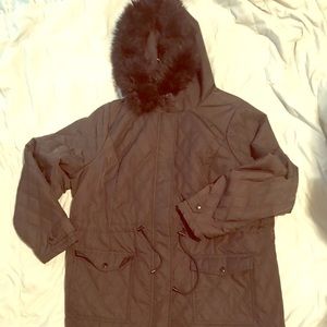 Torrid Black Faux Fur Quilted Coat Size 3